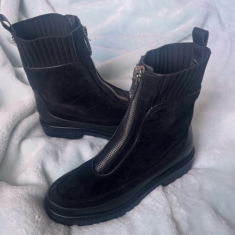 Sam Edelman Black Combat Boots with Chunky Sole - Picture 4 of 6
